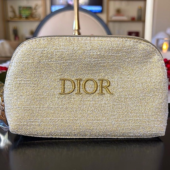 Dior 2024 Holiday Gold Cosmetic Pouch Limited Edition - Picture 2 of 10